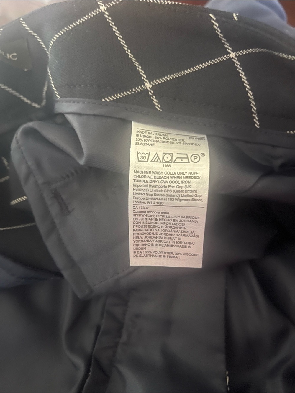 NWT Banana Republic navy Checkered Women's Cropped Pants - Picture 5 of 5